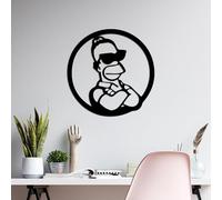 Hanah Home Accesorio de pared de metal decorativo negro elegante, 33 x 33 cm, 100% metal, 1,5 mm de grosor, perfecto para la decoración del hogar moderna y la exhibición de arte