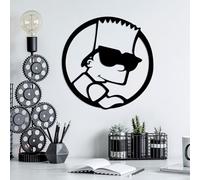 Hanah Home Accesorio de pared de metal decorativo negro elegante, 33 x 33 cm, 100% metal, 1,5 mm de grosor, perfecto para la decoración del hogar moderna y la exhibición de arte