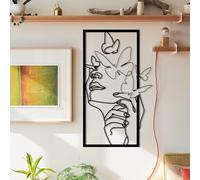 Hanah Home Accesorio de pared de metal decorativo negro elegante, 35,5 x 60 cm, 100% metal, 1,2 mm de grosor, perfecto para decoración moderna del hogar y arte de pared único