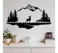 Hanah Home Accesorio de pared de metal decorativo negro elegante, 38 x 11 cm y 70 x 38 cm, 100% metal, 1,5 mm de grosor, fácil montaje en pared, perfecto para decoración del hogar