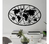 Hanah Home Accesorio de pared de metal decorativo negro elegante, 40 x 62 cm, 100% metal, 1,5 mm de grosor, ligero y fácil de colgar, perfecto para decoración moderna