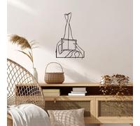 Hanah Home Accesorio de pared de metal decorativo negro elegante, 42 x 69 cm, 100% metal, 1,5 mm de grosor, perfecto para decoración moderna del hogar y arte de pared único