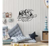 Hanah Home Accesorio de pared de metal decorativo negro elegante, 45 x 70 cm, 100% metal, 1,5 mm de grosor, perfecto para decoración moderna del hogar y arte de pared único