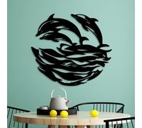 Hanah Home Accesorio de pared de metal decorativo negro elegante, 49 x 55 cm, 100% metal, 1,5 mm de grosor, perfecto para la decoración del hogar moderna y la exhibición de arte