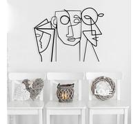 Hanah Home Accesorio de pared de metal decorativo negro elegante, 50 x 39 cm, 100% metal, 1,2 mm de grosor, perfecto para decoración moderna del hogar y arte de pared único