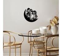 Hanah Home Accesorio de pared de metal decorativo negro elegante, 50 x 50 cm, 100% metal (1,5 mm de grosor), fácil montaje en pared, perfecto para decoración moderna del hogar