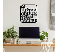 Hanah Home Accesorio de pared de metal decorativo negro elegante, 50 x 50 cm, 100% metal, 1,5 mm de grosor, peso ligero, 1,02 kg, perfecto para decoración moderna del hogar