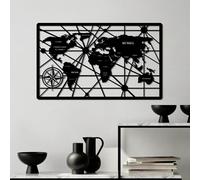 Hanah Home Accesorio de pared de metal decorativo negro elegante, 50 x 82 cm, 100% metal, 1,5 mm de grosor, ligero (0,8 kg), perfecto para decoración del hogar y espacios modernos