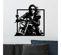 Hanah Home Accesorio de pared de metal decorativo negro elegante, 52 x 54 cm, 100% metal, 1,5 mm de grosor, perfecto para la decoración del hogar moderna y la exhibición de arte