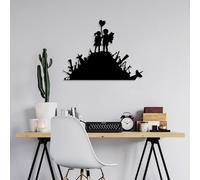 Hanah Home Accesorio de pared de metal decorativo negro elegante, 52 x 70 cm, 100% metal, 1,5 mm de grosor, fácil montaje en pared, perfecto para decoración moderna del hogar