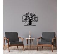 Hanah Home Accesorio de pared de metal decorativo negro elegante, 54 x 67 cm, 100% metal, 1,5 cm de grosor, perfecto para decoración moderna del hogar y arte de pared único