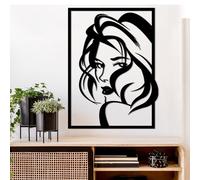 Hanah Home Accesorio de pared de metal decorativo negro elegante, 56 x 41 cm, 100% metal, 1,5 mm de grosor, peso ligero (0,8 kg), perfecto para la decoración moderna del hogar