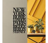 Hanah Home Accesorio de pared de metal decorativo negro elegante, 57 x 28 cm, 100% metal (1,5 mm), fácil montaje en pared, perfecto para decoración moderna del hogar