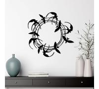 Hanah Home Accesorio de pared de metal decorativo negro elegante, 57 x 55 cm, 100% metal, 1,5 mm de grosor, fácil montaje en pared, perfecto para decoración moderna