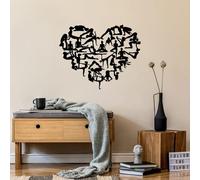 Hanah Home Accesorio de pared de metal decorativo negro elegante, 57 x 71 cm, 100% metal, 1,5 mm de grosor, perfecto para decoración moderna del hogar y arte de pared único