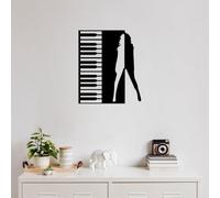 Hanah Home Accesorio de pared de metal decorativo negro elegante, 60 x 70 cm, 100% metal, 1,5 mm de grosor, perfecto para decoración moderna del hogar y arte de pared único