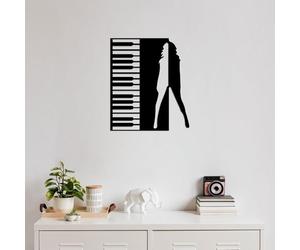 Hanah Home Accesorio de pared de metal decorativo negro elegante, 60 x 70 cm, 100% metal, 1,5 mm de grosor, perfecto para decoración moderna del hogar y arte de pared único