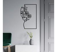 Hanah Home Accesorio de pared de metal decorativo negro elegante, 70 x 46 cm, 100% metal (1,5 mm de grosor), fácil montaje en pared, perfecto para decoración moderna del hogar