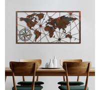 Hanah Home Accesorio de pared de metal pintado a mano, 120 cm x 60 cm, 100% metal (1,5 mm), variaciones de color únicas, acento elegante para la decoración del hogar