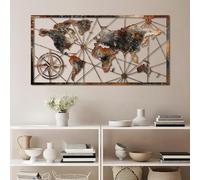 Hanah Home Accesorio de pared de metal pintado a mano, 120 cm x 60 cm, 100% metal (1,5 mm), variaciones de color únicas, acento elegante para la decoración del hogar