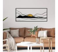 Hanah Home Accesorio decorativo de pared de metal, 120 x 51 cm, duradero de 1,20 mm de metal y madera de 3 mm, perfecto para decoración moderna del hogar y espacios de oficina