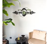 Hanah Home Accesorio decorativo de pared de metal, 41 x 99 cm, 100% acero (1,5 mm), negro, verde y plateado, ligero (1,7 kg), perfecto para decoración moderna