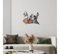 Hanah Home Accesorio decorativo de pared de metal, 51,5 x 42,5 cm, duradero de 1,2 mm de metal y madera de 3 mm, perfecto para decoración del hogar y interiores modernos