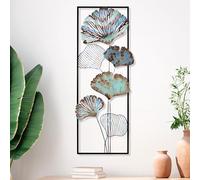 Hanah Home Accesorio decorativo de pared de metal hecho a mano, 32 x 90 x 4 cm, 100% metal, diseño único pintado a mano, perfecto para decoración del hogar, añade elegancia y estilo