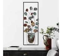 Hanah Home Accesorio decorativo de pared de metal hecho a mano, 32 x 90 x 4 cm, 100% metal, diseño único pintado a mano, perfecto para decoración del hogar, añade elegancia y estilo