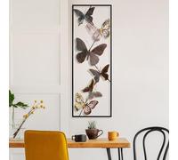 Hanah Home Accesorio decorativo de pared de metal hecho a mano, 32 x 90 x 4 cm, 100% metal, diseño único pintado a mano, perfecto para decoración del hogar, añade elegancia y estilo