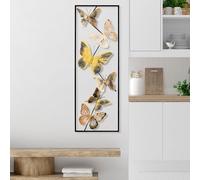 Hanah Home Accesorio decorativo de pared de metal hecho a mano, 32 x 90 x 4 cm, 100% metal, diseño único pintado a mano, perfecto para decoración del hogar, añade elegancia y estilo