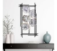 Hanah Home Accesorio decorativo de pared de metal hecho a mano, 48 x 87 x 4 cm, 100% metal, diseño único pintado a mano, perfecto para la decoración del hogar y los amantes del arte