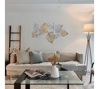 Hanah Home Accesorio decorativo de pared de metal pintado a mano, 120 x 12,5 x 72 cm, 100% metal, 0,8 mm de grosor, variaciones de color únicas para decoración elegante del hogar