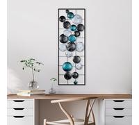 Hanah Home Accesorio decorativo de pared de metal pintado a mano, 32 x 90 x 4 cm, 100% metal, variaciones de color únicas, perfecto para la decoración del hogar y los amantes del arte