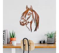 Hanah Home Accesorio decorativo de pared de metal pintado a mano, 38 x 53 cm, 100% metal, 1,5 mm de grosor, variaciones de color únicas, perfecto para decoración del hogar