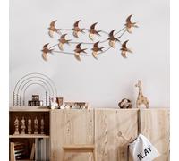 Hanah Home Accesorio decorativo de pared de metal pintado a mano, 45 x 104 x 8 cm, 100% metal (1,5 mm), diseño único con función de colgar en la pared, perfecto para decoración del hogar