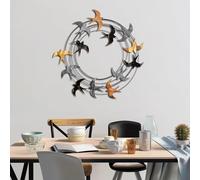 Hanah Home Accesorio decorativo de pared de metal pintado a mano, 87 x 87 x 5 cm, 100% metal (1,5 mm), pieza de arte única para decoración del hogar, diseño para colgar en la pared