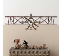 Hanah Home Accesorios de pared de metal pintados a mano, 23 x 70 cm, 1,5 mm de grosor, acabado anticuación, pieza de arte única para decoración del hogar, añade encanto y estilo