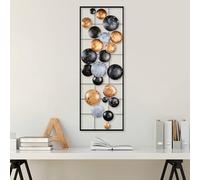 Hanah Home Accesorios de pared de metal pintados a mano, 32 x 90 x 4 cm, 100% metal, variaciones de color únicas, perfecto para decoración del hogar y amantes del arte
