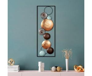 Hanah Home Accesorios de pared de metal pintados a mano, 32 x 90 x 4 cm, 100% metal, variaciones de color únicas, perfecto para decoración del hogar y amantes del arte