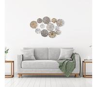 Hanah Home Accesorios de pared de metal pintados a mano, 84 x 10 x 63 cm, 100% metal, 0,8 mm de grosor, variaciones de color únicas para una decoración elegante del hogar