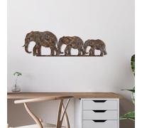 Hanah Home Accesorios de pared de metal pintados a mano, acabado antiguo, 15 x 50 cm, cuerpo de metal duradero de 1,5 mm, arte único para decoración del hogar