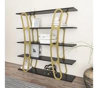 Hanah Home Bookshelf, Negro y Dorado, Talla única