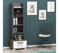 Hanah Home Bookshelf, Nogal White Anthracite, Talla única