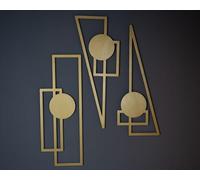 Hanah Home Elegant Decorative Metal Accessory Set (3 Pieces), Oro, 34 x 85 cm, 100% acero, 1,2 mm de grosor, perfecto para decoración del hogar y espacios con estilo