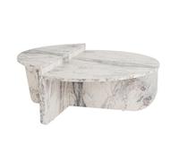 Hanah Home Elegant Freesia Marble - Juego de Mesa de café (2 Piezas) | 100% melamina revestida de partículas, 18 mm de Grosor, diseño Elegante para Salas de Estar Modernas