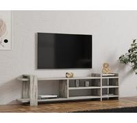 Hanah Home Elegant Freesia Marble TV Stand, 156 cm de Ancho, 100% melamina revestida, 18 mm de Grosor | Multiple Shelves & Storage Salas de Estar Modernas