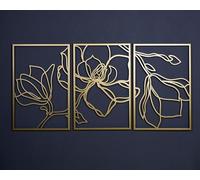 Hanah Home Elegant Gold Decorative Metal Accessory Set (3 Pieces), 30 x 45 cm, 100% Acero, 1,2 mm de Grosor, decoración del hogar y Espacios con Estilo