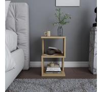 Hanah Home Elegant Oak Nightstand, 29,6 x 29,6 x 49,4 cm, 100% melamina revestida, 18 mm de Grosor, decoración de Estilo Cabina/Lodge
