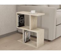 Hanah Home Elegant Side Table, travertino Color, 45 x 51,4 x 17 cm, 100% melamina, Tablero de partículas Recubierto de melamina, 18 mm de Grosor, diseño de mármol Elegante para Espacios Modernos